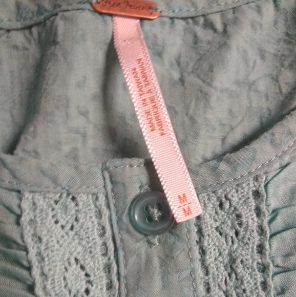 Free People Romance peplum tank teal size M - Picture 7 of 8